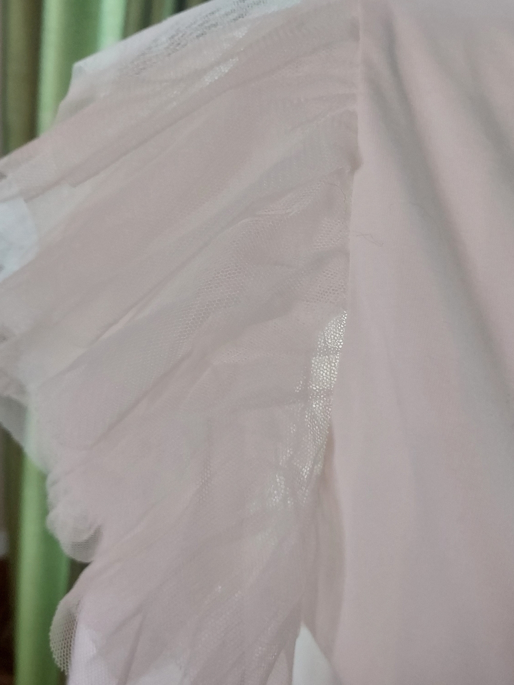 Joie Cream Tulle Sleeve Short Sleeve Tee NWOT. - Picture 3 of 8